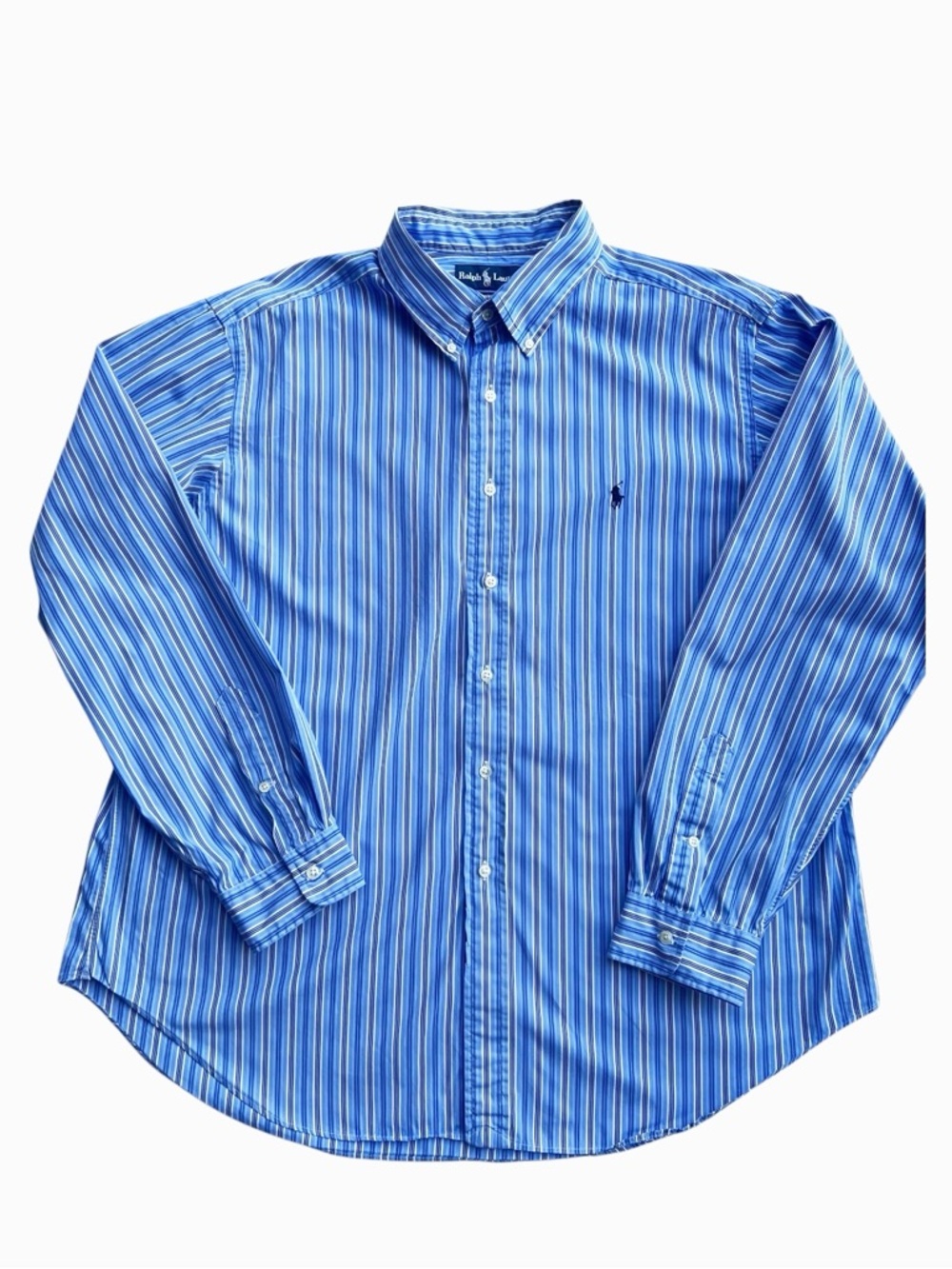 Ralph Lauren Blue & White Striped Button Down Size XXL